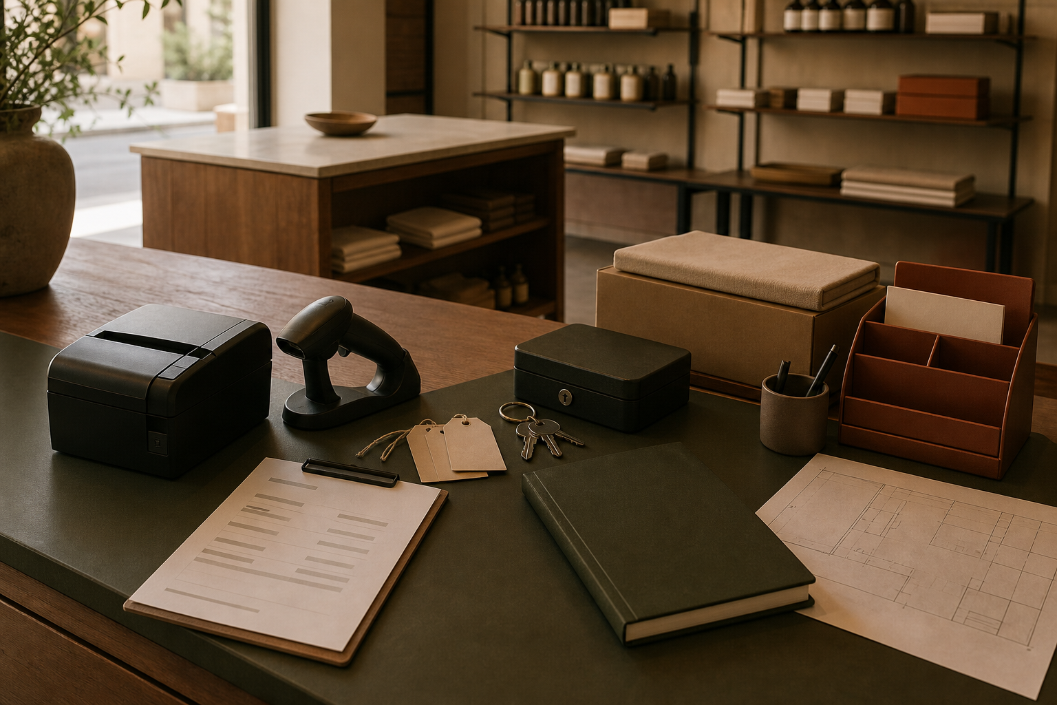 People-free editorial store operations desk with reporting, inventory, and control tools